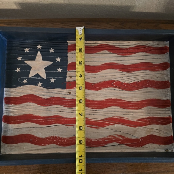 Rustic American Flag Patriotic Serving Tray - Picture 7 of 9